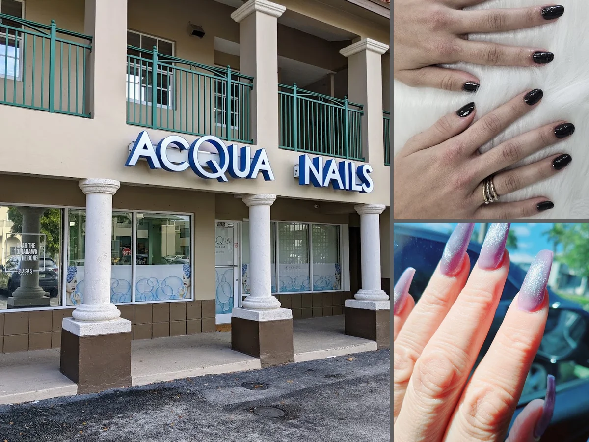 Clean salon station with manicure tools.